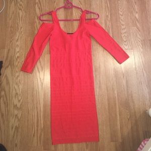 Bebe red bodycon dress