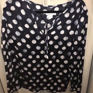 Navy and white Dot Blouse ⚪️