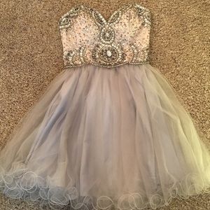 Short Bedazzled Bodice Special Occasion Dress