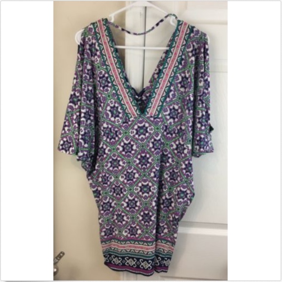 Nanette Lapore Purple Pink Cold Shoulder Boho Top - Picture 2 of 7