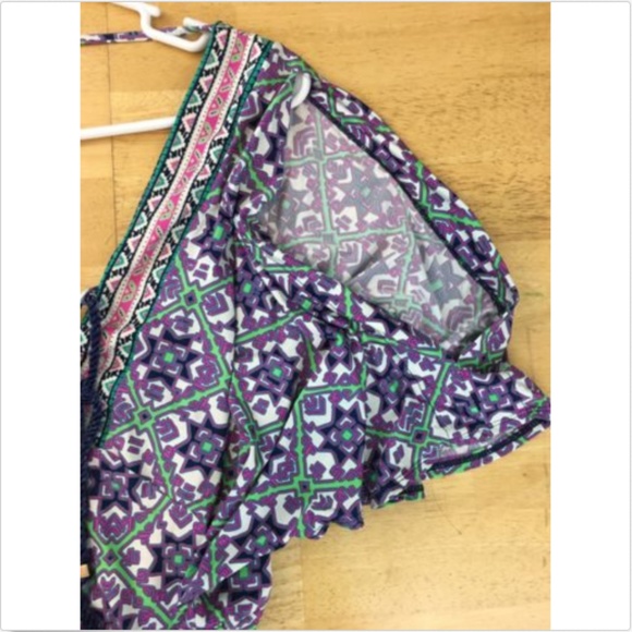 Nanette Lapore Purple Pink Cold Shoulder Boho Top - Picture 7 of 7