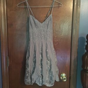 Abercrombie and Fitch cross back grey lace dress