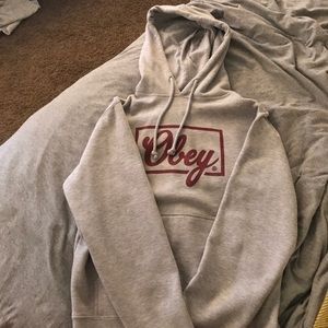 Grey OBEY hooded sweatshirt