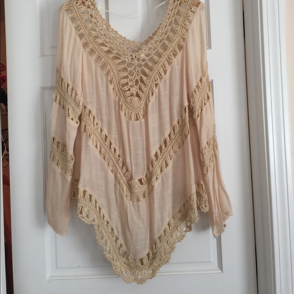 Crochet beige top XL