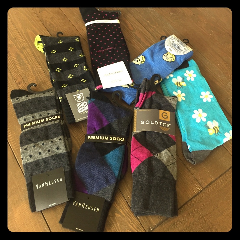 SEVEN Assorted Men's Dress Socks fits sizes 6-12.