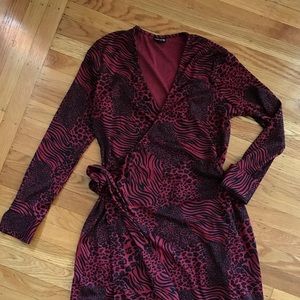 Animal print wrap dress