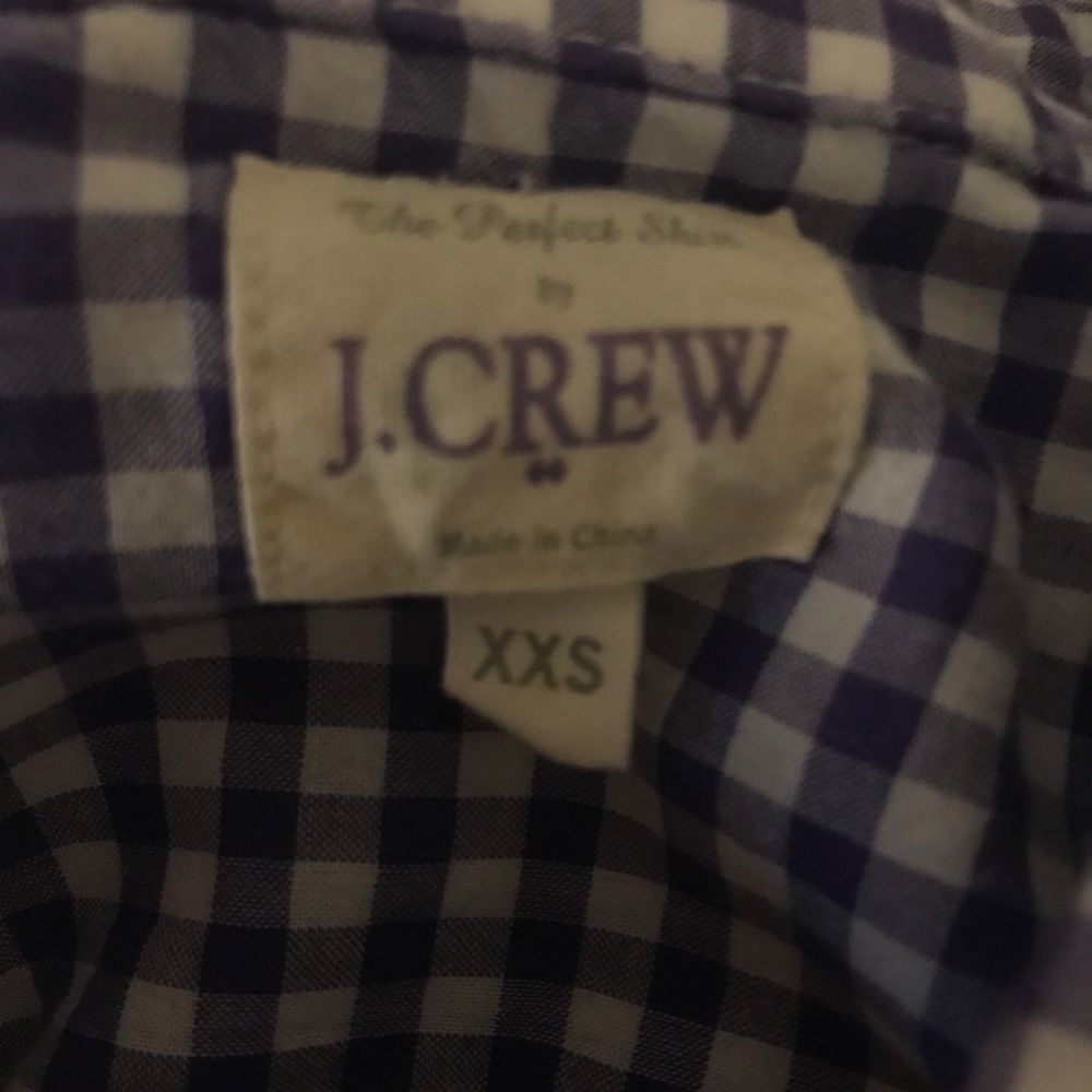 J. Crew purple perfect shirt in gingham sz XXS - Picture 2 of 3