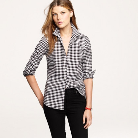 J. Crew purple perfect shirt in gingham sz XXS - Picture 3 of 3