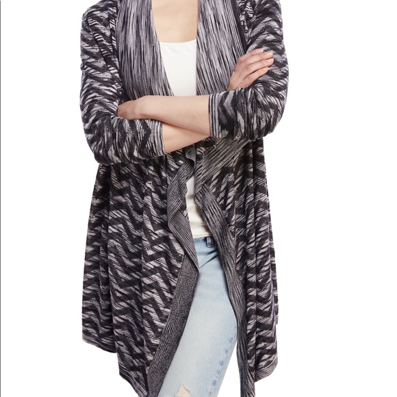 NYDJ Space Dye Chevron Cardi in Black - Picture 3 of 8