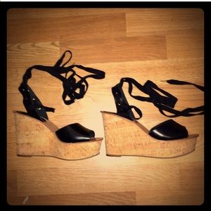 Top shop never worn tie up wedges