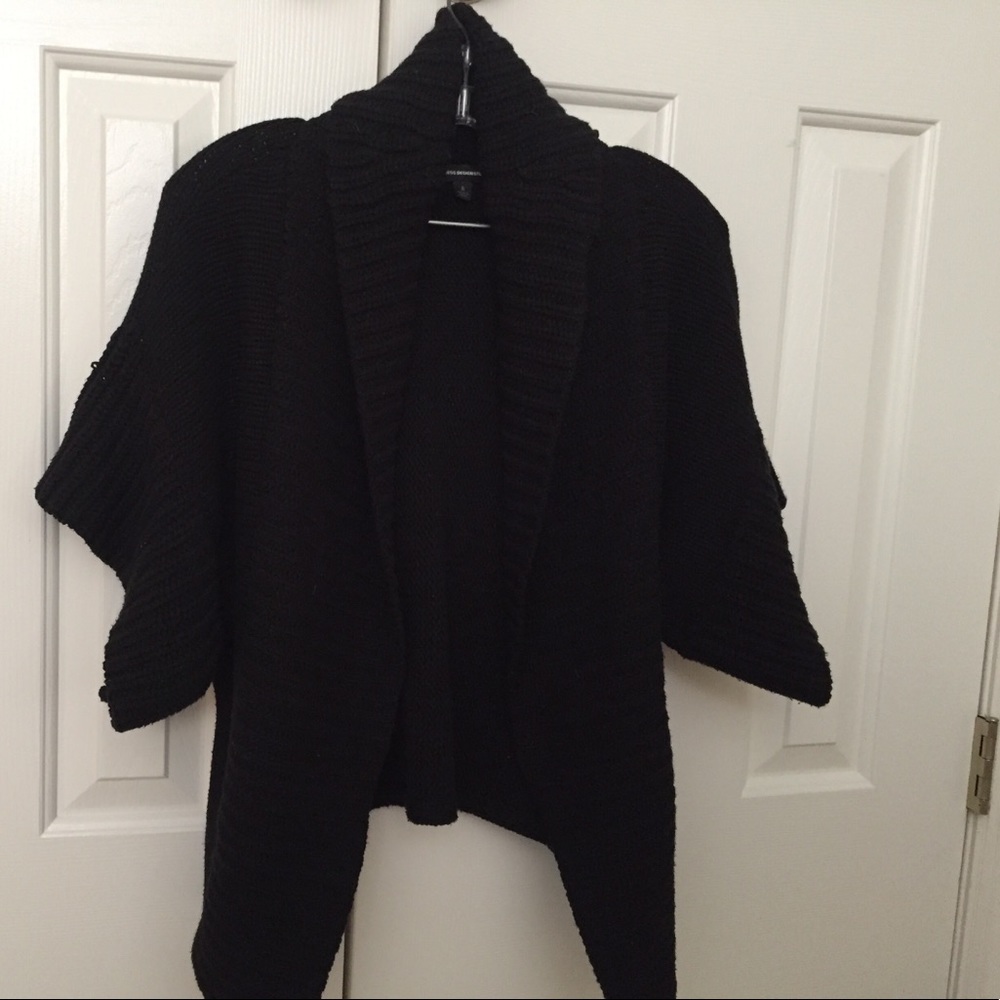 Express black sweater with eye hook closure