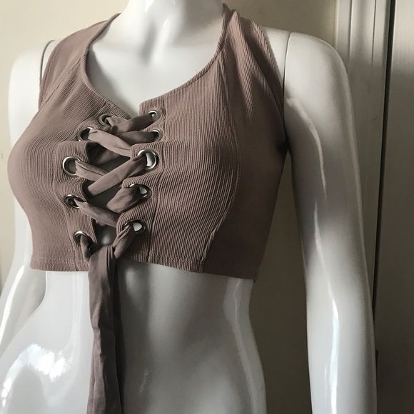Lace Up Crop Top - Picture 4 of 7