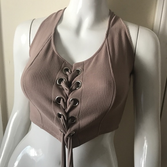 Lace Up Crop Top - Picture 6 of 7