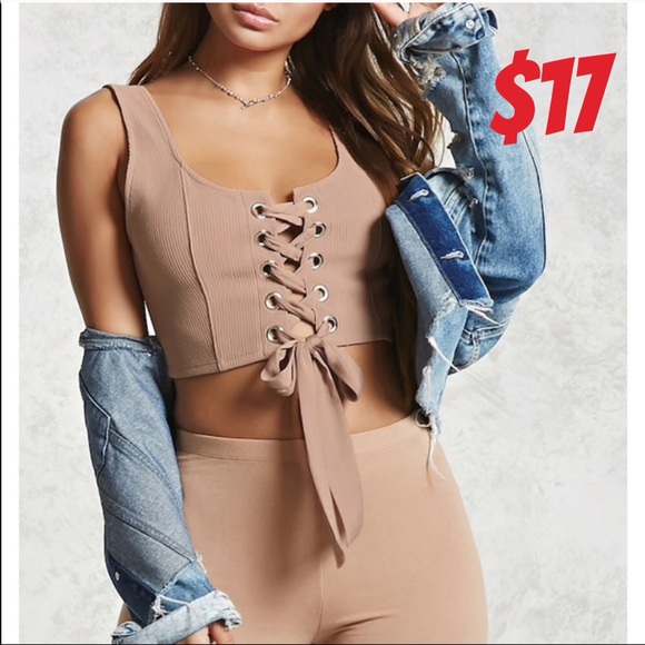 Tops - Lace Up Crop Top