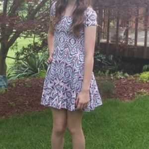 Geometric Pattern Skater Dress