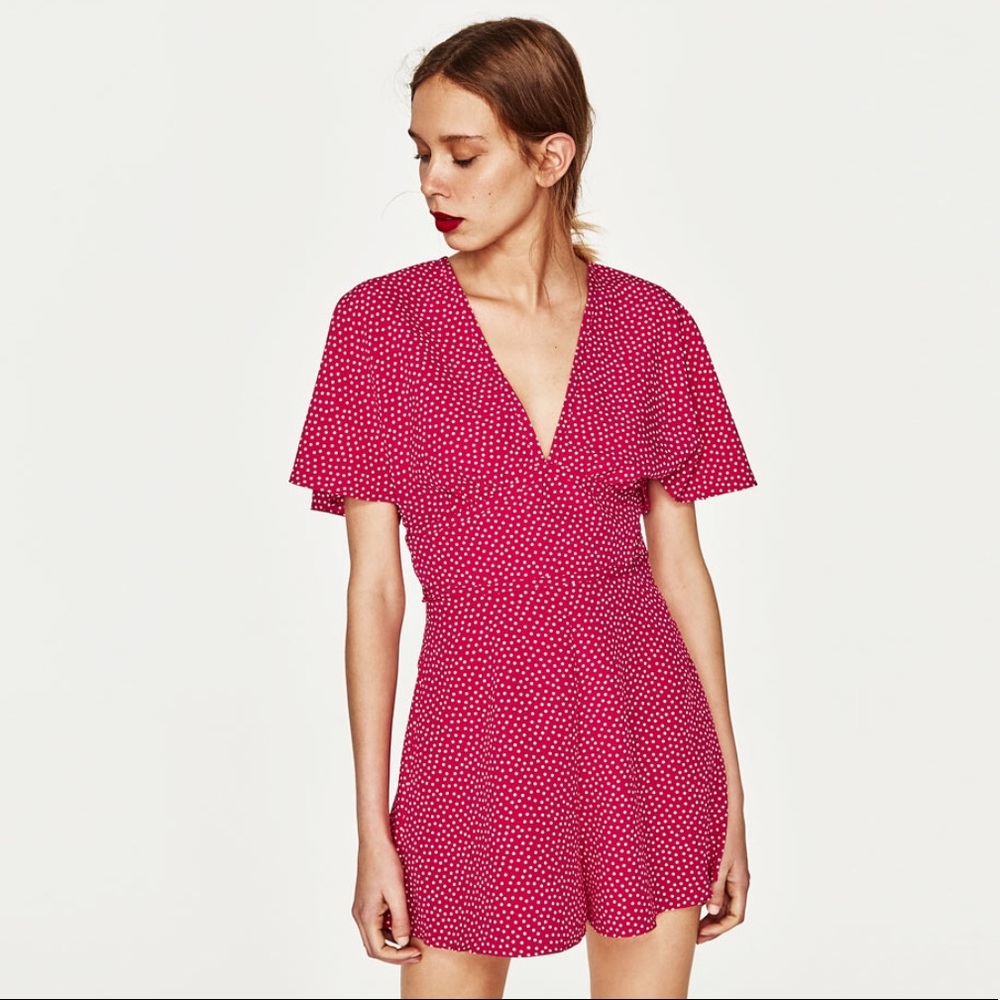 ✨SOLD✨Zara Polka Dot Romper Jumpsuit