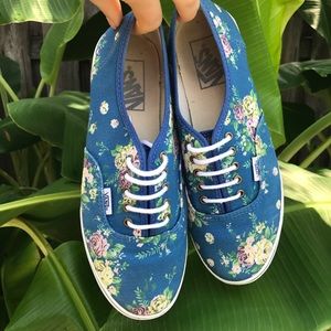 Authentic Lo Pro Blue Floral Unisex Vans