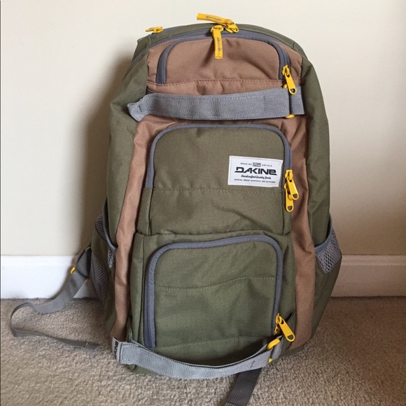 Dakine Handbags - Dakine backpack green tan yellow grey