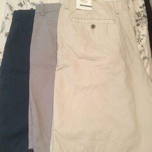 Three pairs of old navy men's shorts.
