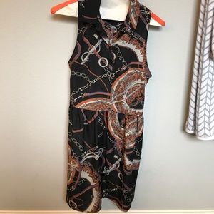 Nautical dress with collar and front buttons!