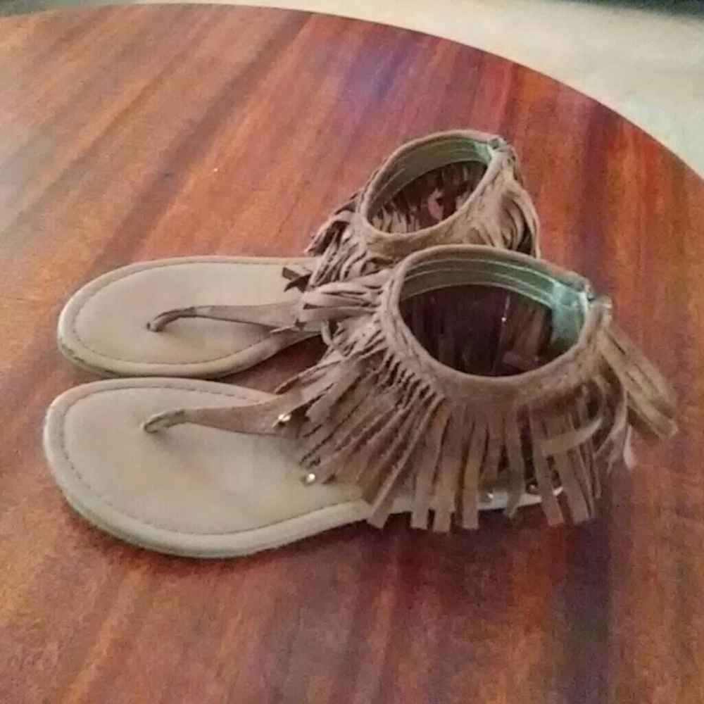 Justice Brand Frayed Zip Up Sandals Youth Girls