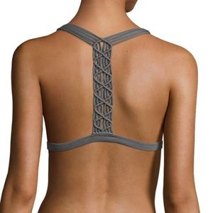 Army Green Mikoh woven-back bikini top