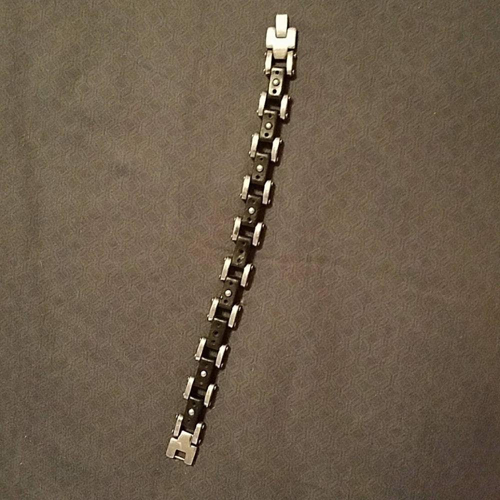 Stainless steel black chain men's bracelet