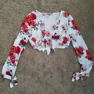 Floral tie shirt