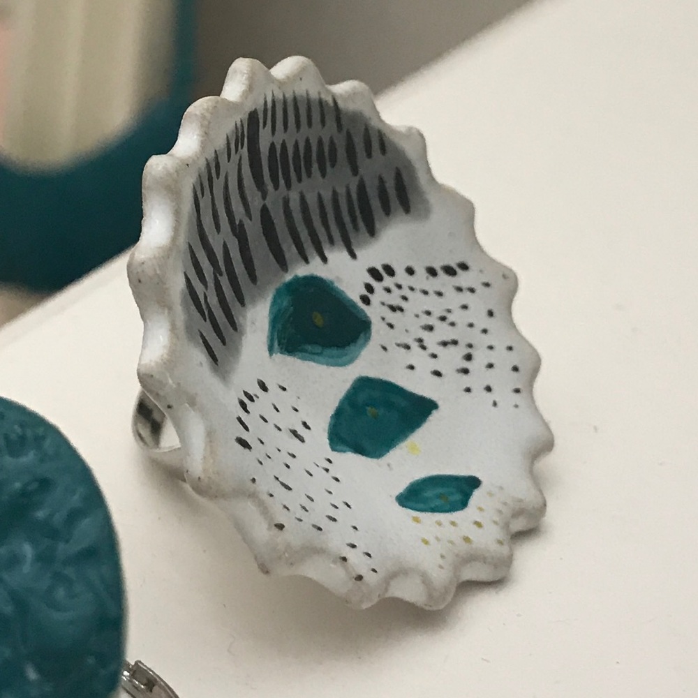 Handmade ceramic ring.