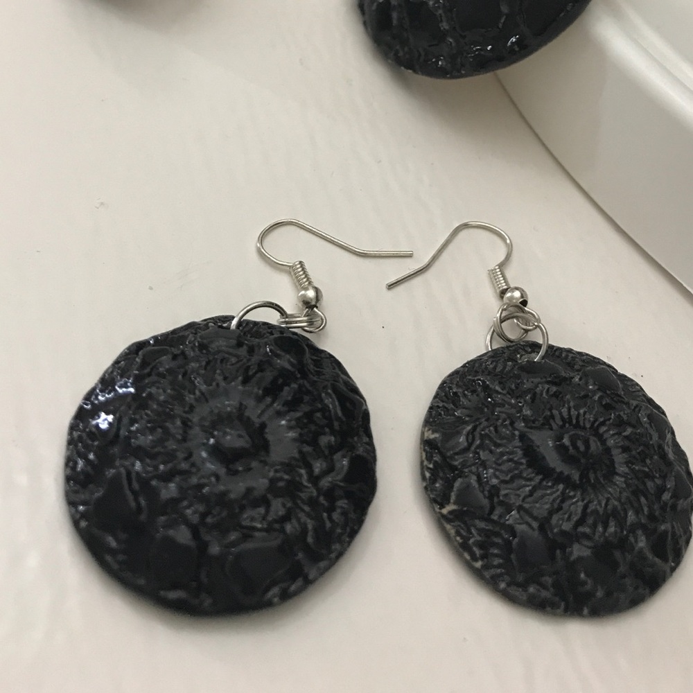 Handmade ceramic earrings.
