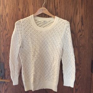 3/4 sleeve banana republic open knit sweater