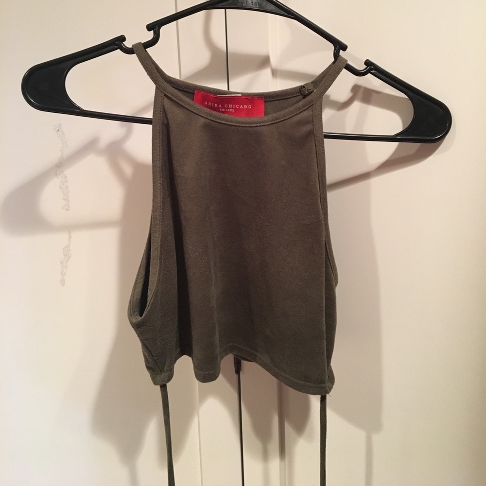Akira Chicago cropped velvet tank top