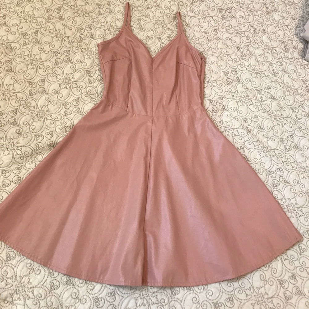 Rose leather dress