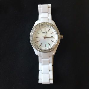Fossil Mother of Pearl White Ladies Watch🖤