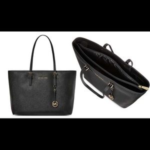 MICHAEL KORS Jet-Set Top Zip Tote Black