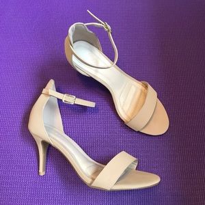 Nude Ankle Strap Heels