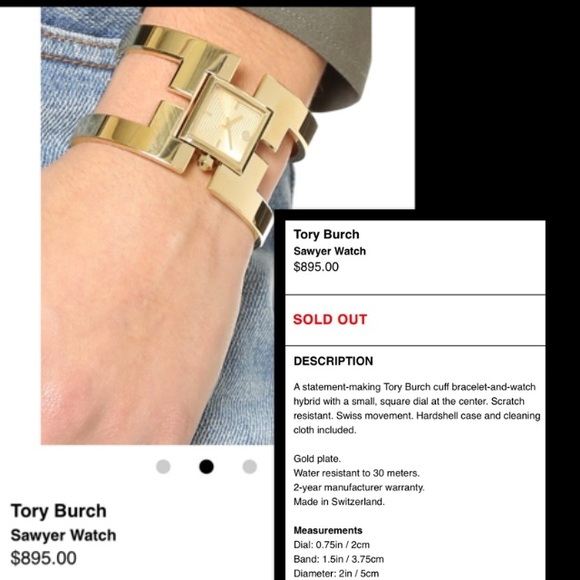 🌹HPx2🌹Tory Burch Sawyer 10yr•AnnBangleWatch•DISC - Picture 6 of 8