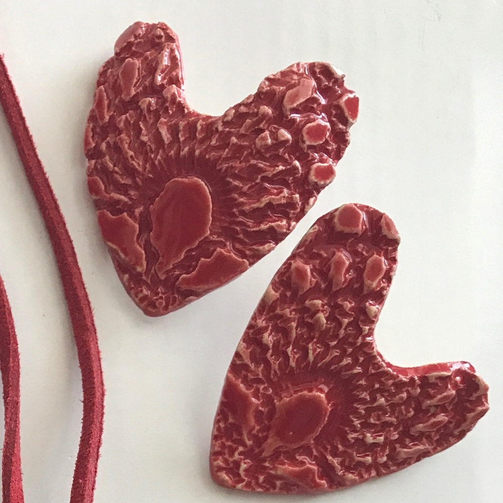 Handmade ceramic earrings.