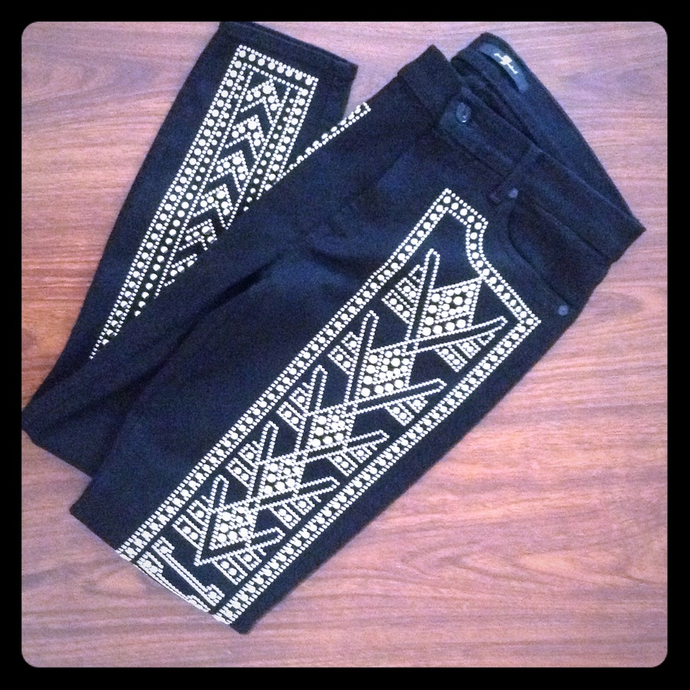 7 For All Mankind black skinny jeans