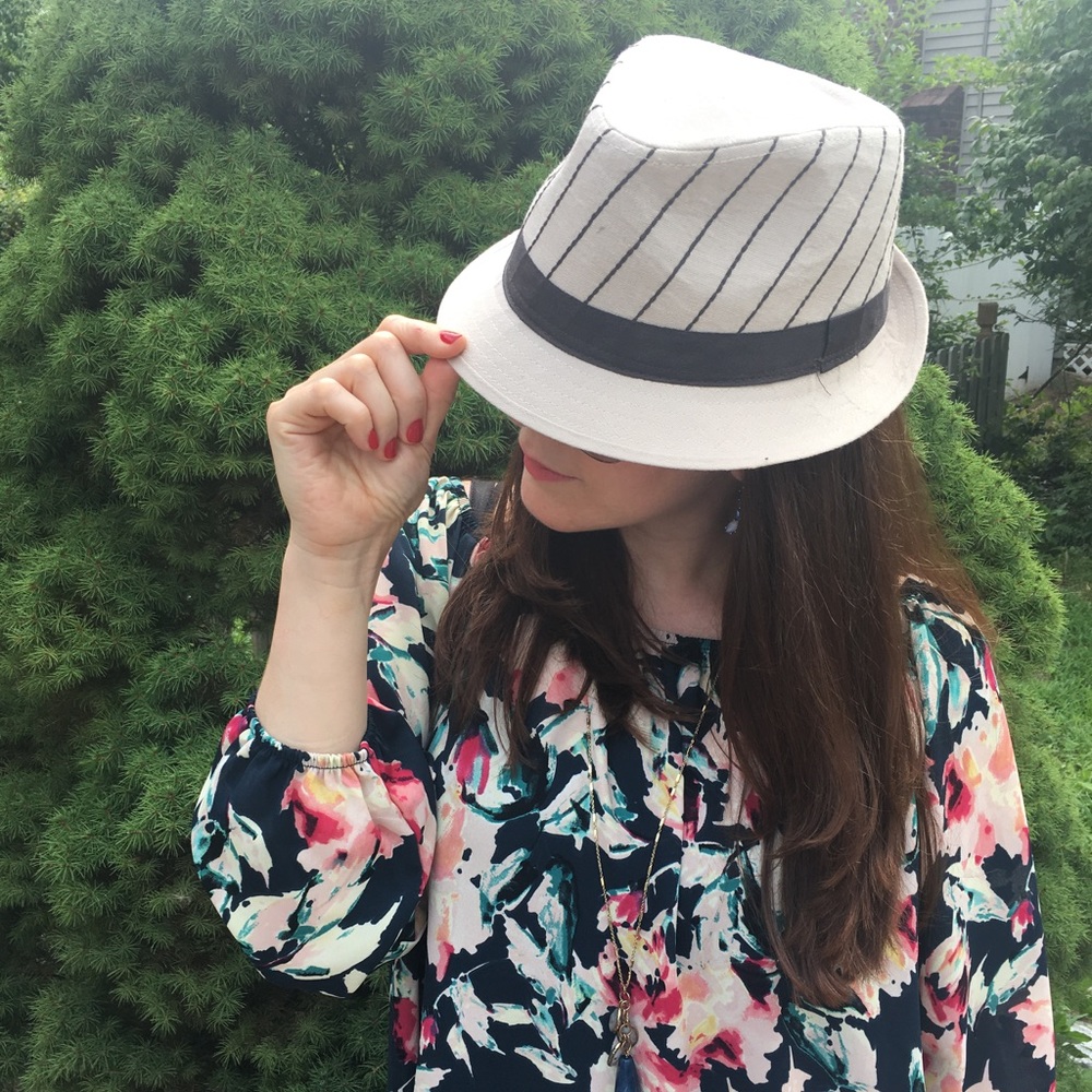 Bege and brown hat never goes out of style.