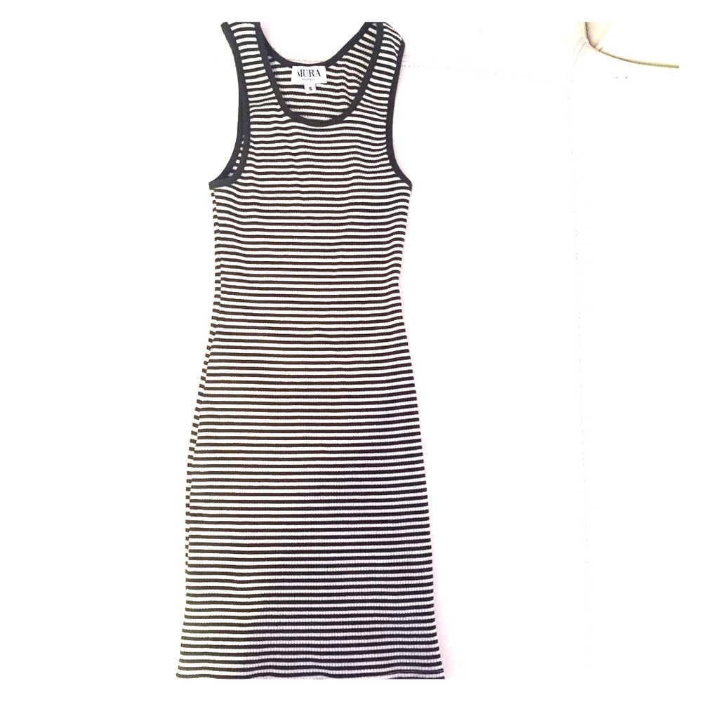Green/White Knit Tank Dress Small Never worn Mura