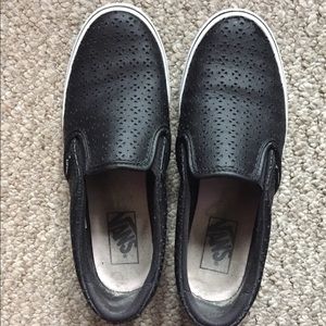 Black Vans Perforated Slip Ons