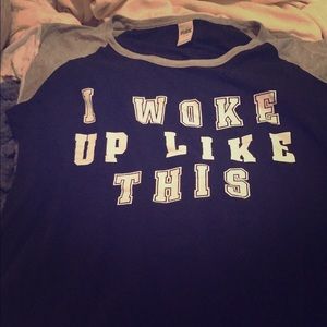 I woke up like this vs pink sleep t shirt tunic