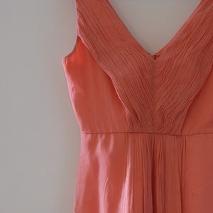 J. Crew Louisa Silk Chiffon Dress in Bright Coral