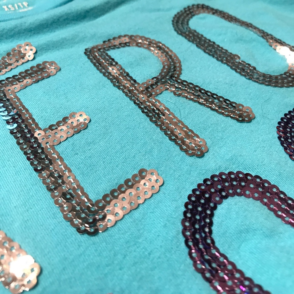 Teal sequined shirt