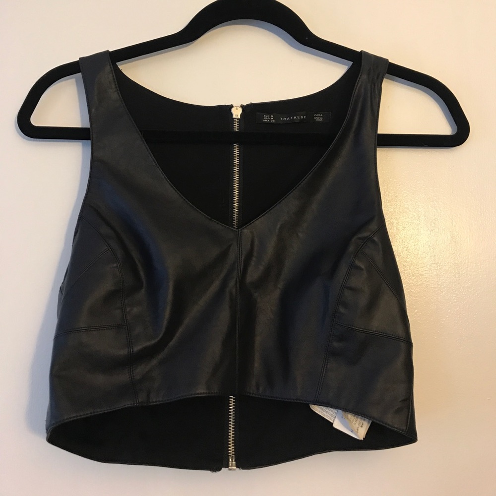 Zara Leather Crop Top