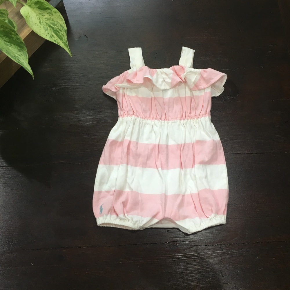 Ralph Lauren pink and white romper