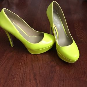 Aldo platform heels bright yellow