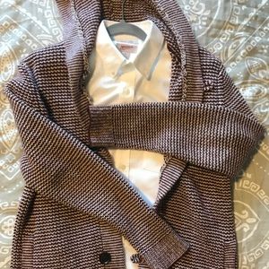 HOLLISTER maroon hooded knit cardigan sweater