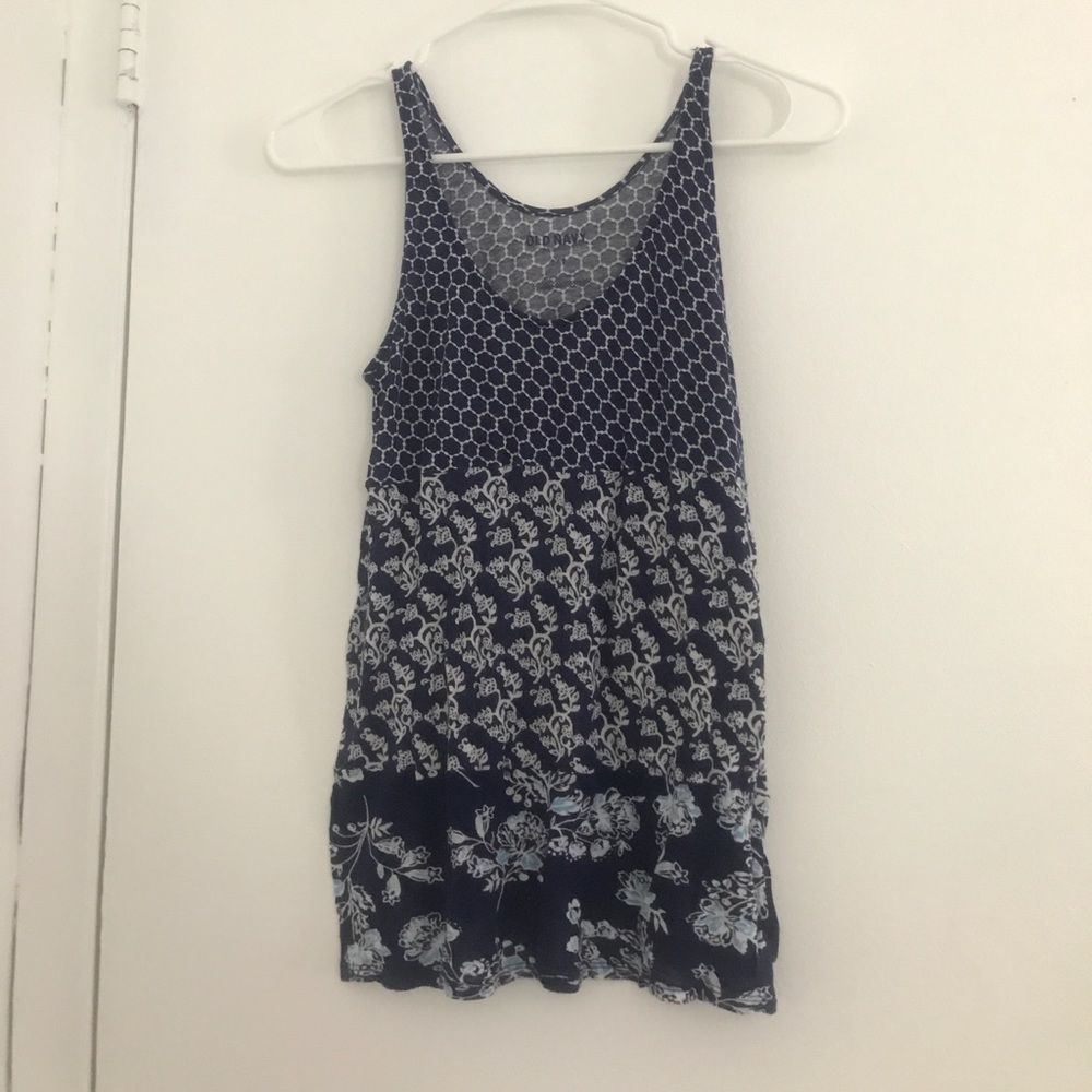 Blue and white tank top